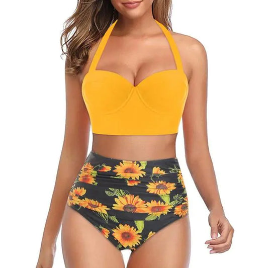 Floral High-Waist Bikini Set - Di Supremo