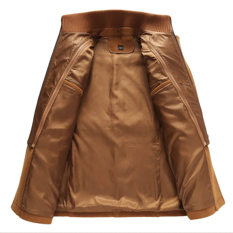 Men's Double Collar Woolen Coat - Di Supremo