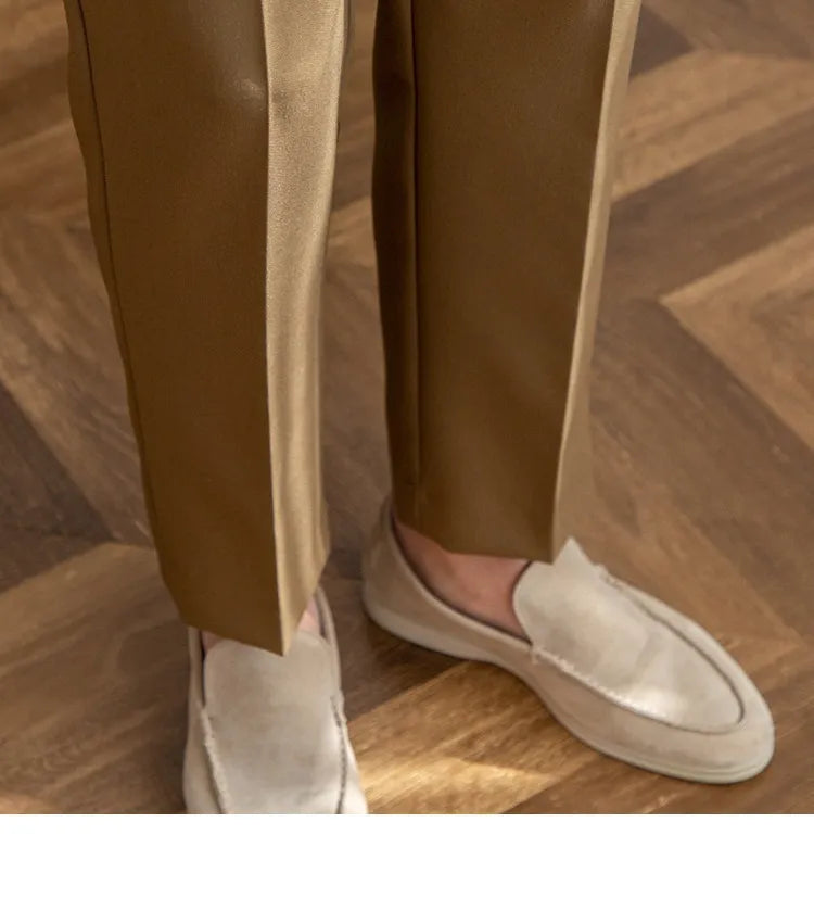 Mid-High Waist Straight Cropped British Pants - Di Supremo