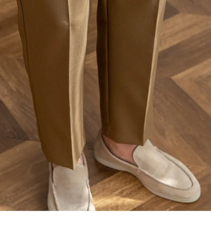 Mid-High Waist Straight Cropped British Pants - Di Supremo