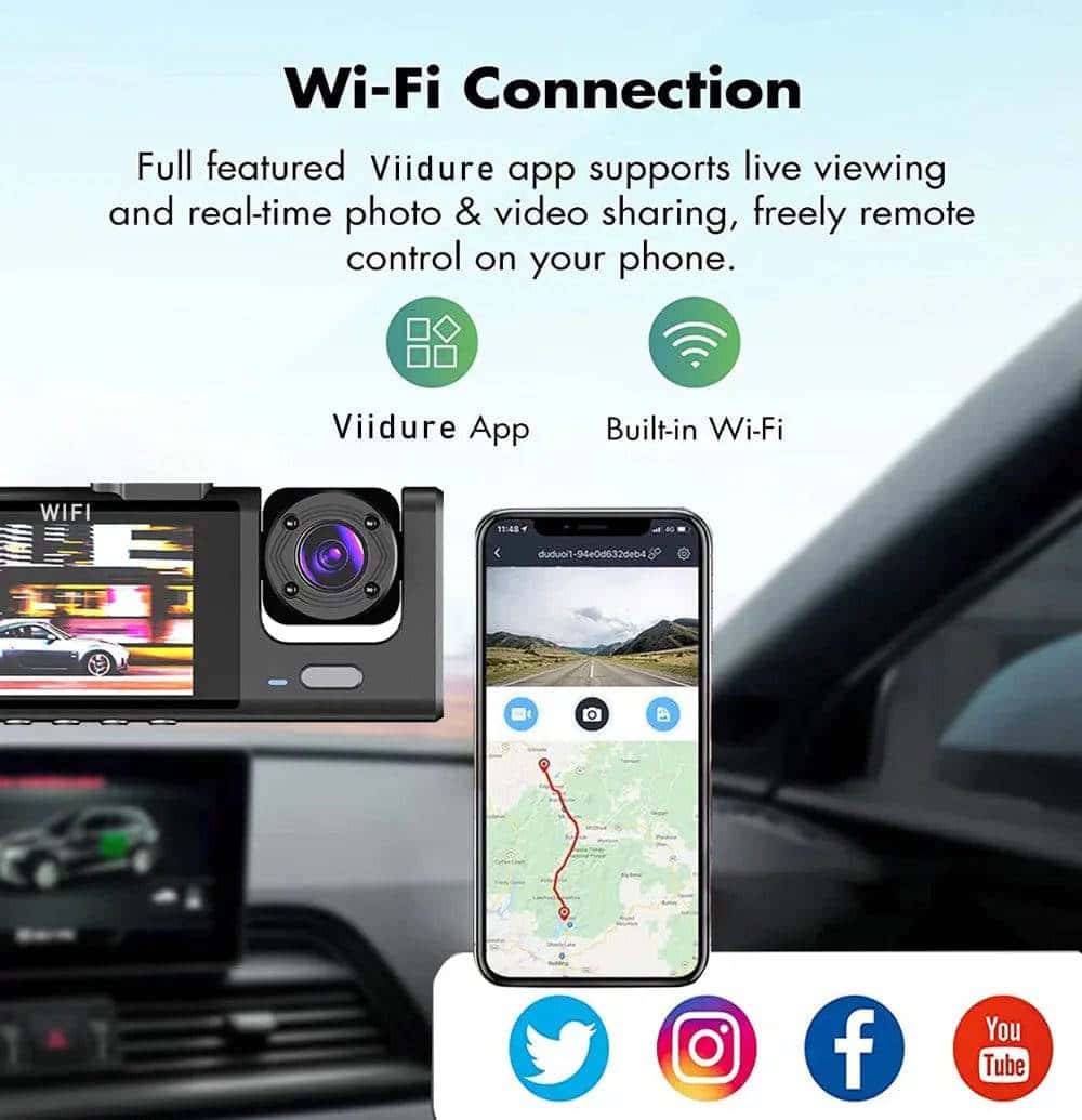wifi dash camera – 3-way hd car dvr my shop saver