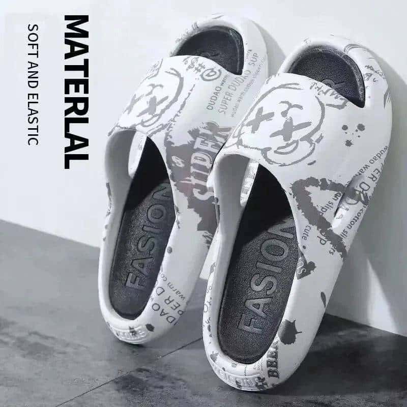 summer men's and women's slippers cartoon pattern outdoor street beach anti slip shoes women's slippers couple bathroom anti sli my shop saver