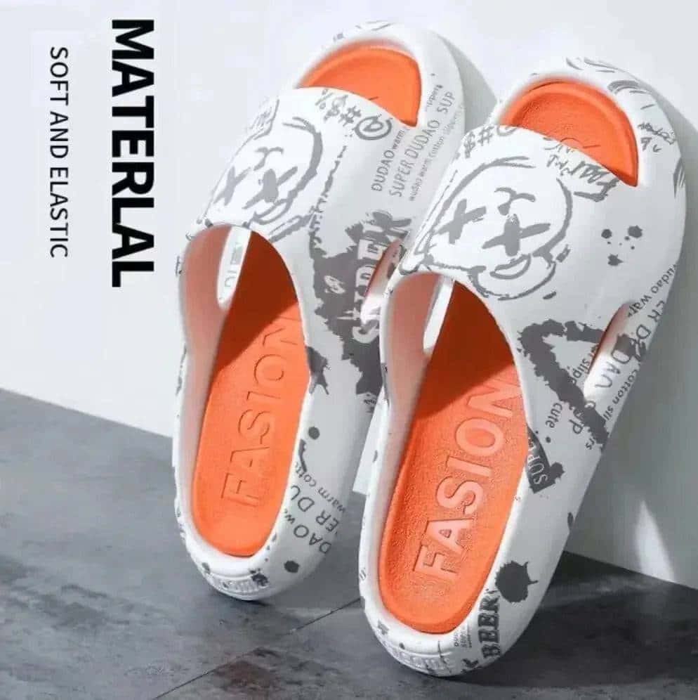 Summer Men's and Women's Slippers Cartoon Pattern Outdoor Street Beach Anti Slip Shoes Women's Slippers Couple Bathroom Anti SLI My Shop Saver
