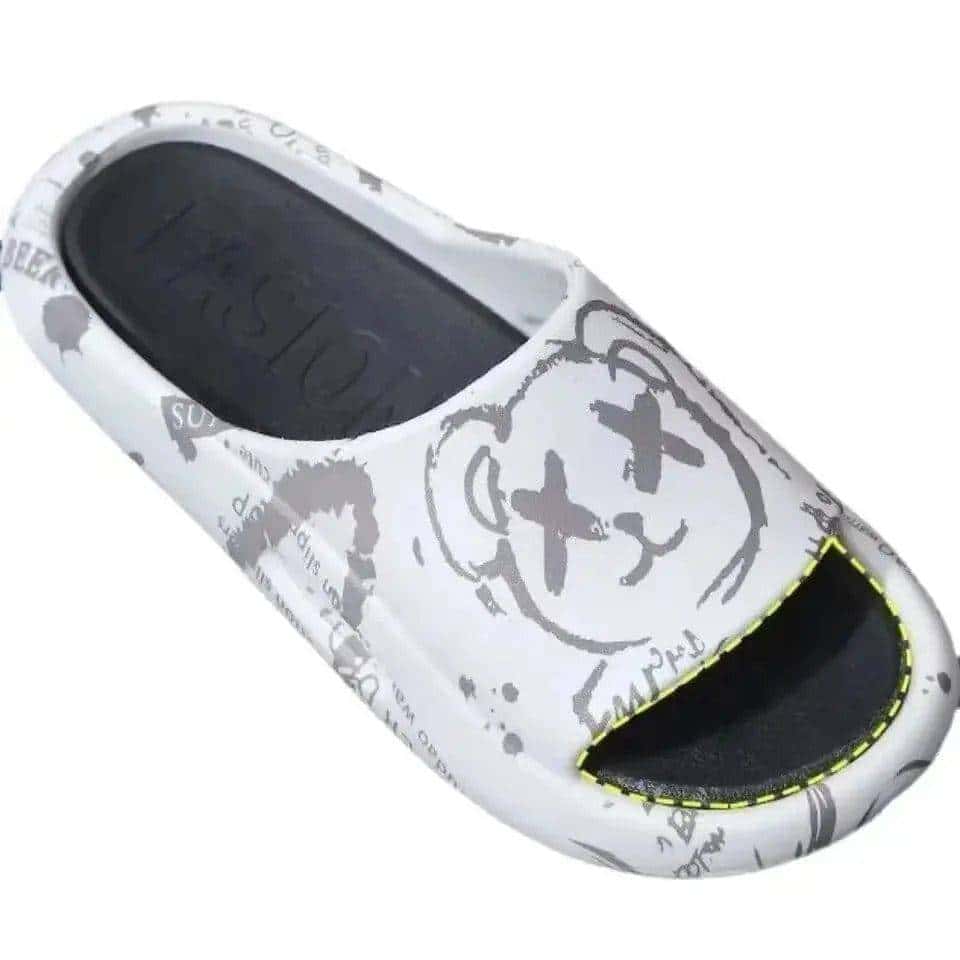 Summer Men's and Women's Slippers Cartoon Pattern Outdoor Street Beach Anti Slip Shoes Women's Slippers Couple Bathroom Anti SLI My Shop Saver
