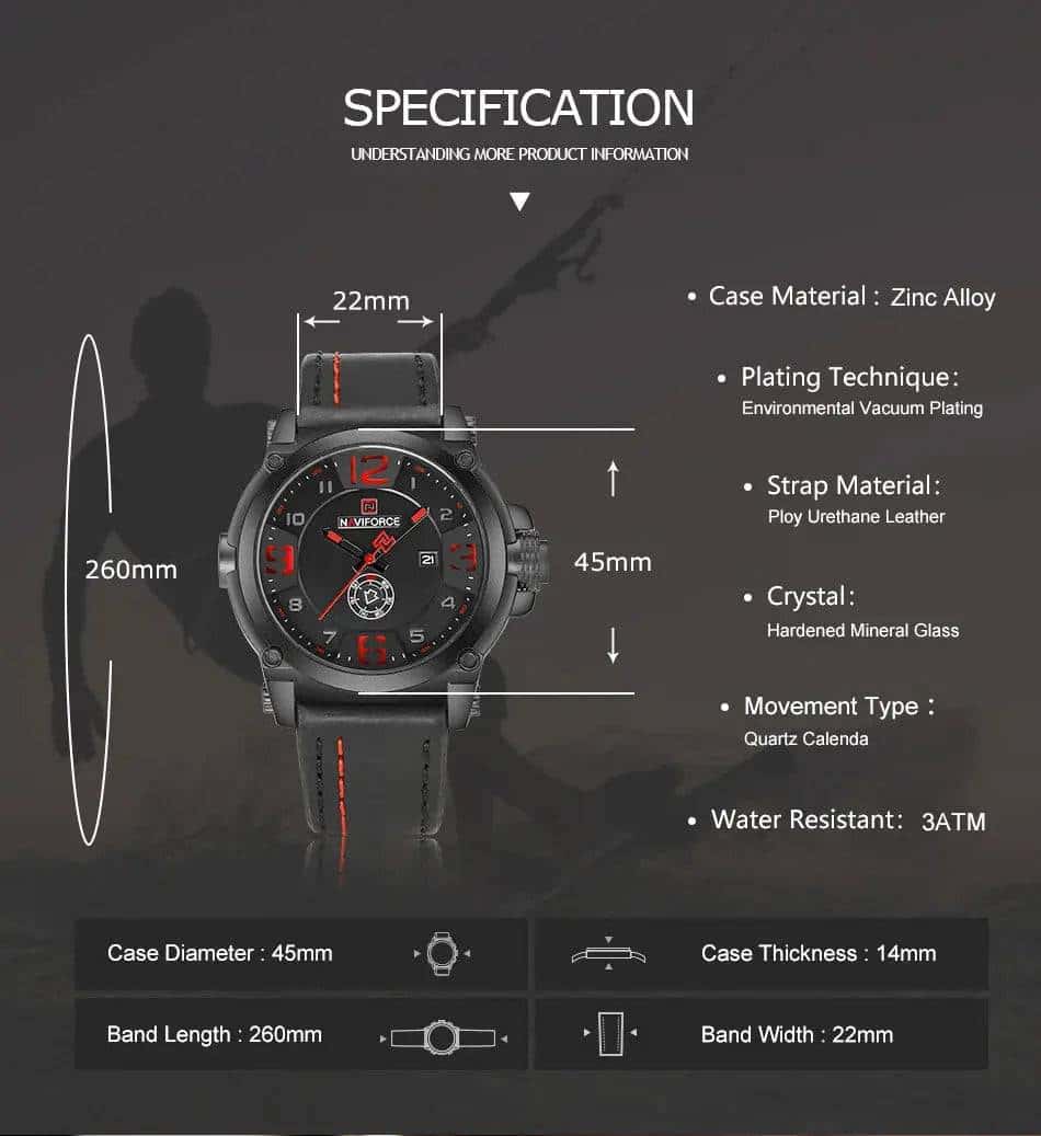 NAVIFORCE Men's Luxury Quartz Sports Watch My Shop Saver