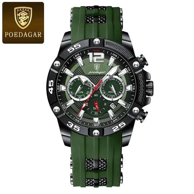 POEDAGAR Silicone Strap Sport Men's Watch My Shop Saver