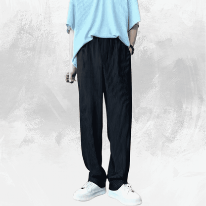 Texture Wide-leg Pants Vertical Stripes Men And Women Casual - Di Supremo