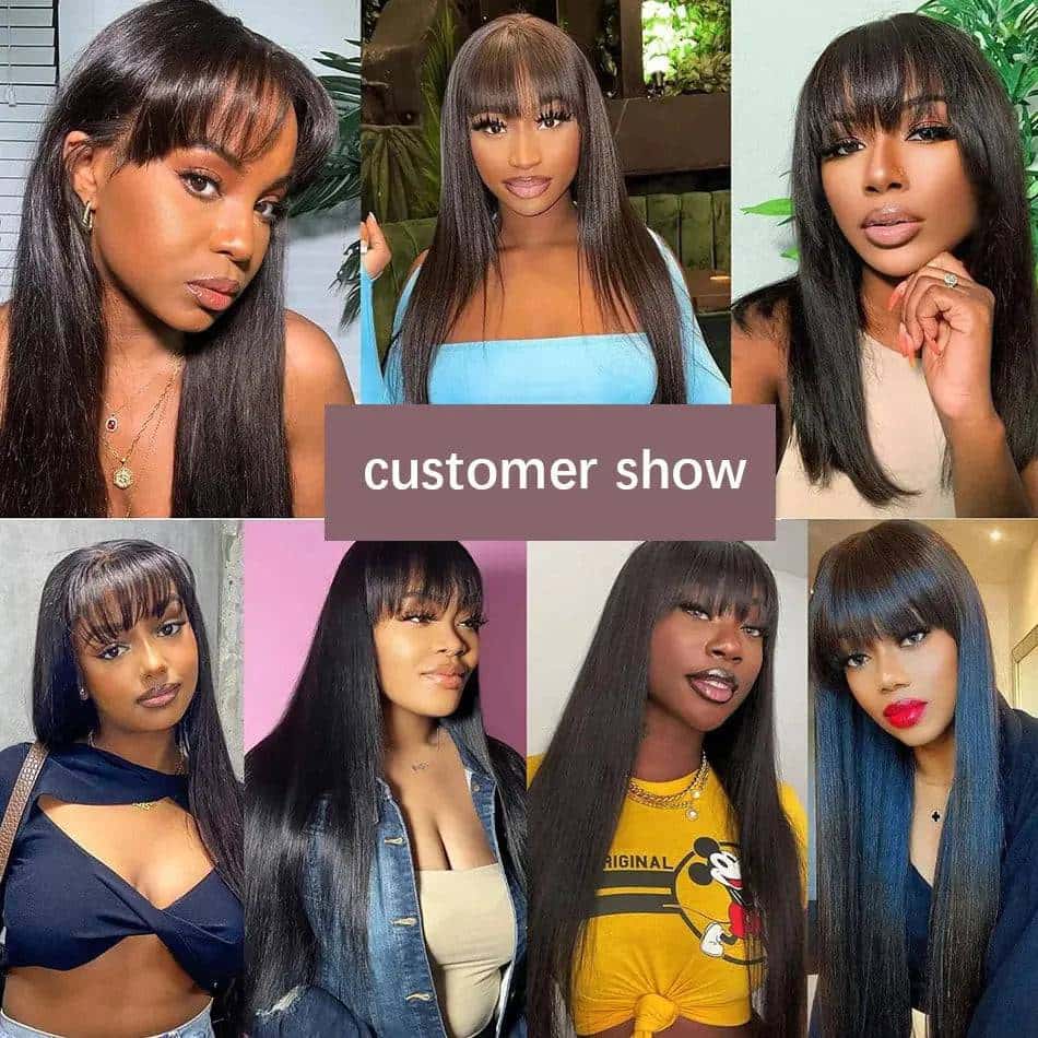 3x1 Middle Part Brazilian Human Hair Wig with Bangs My Shop Saver