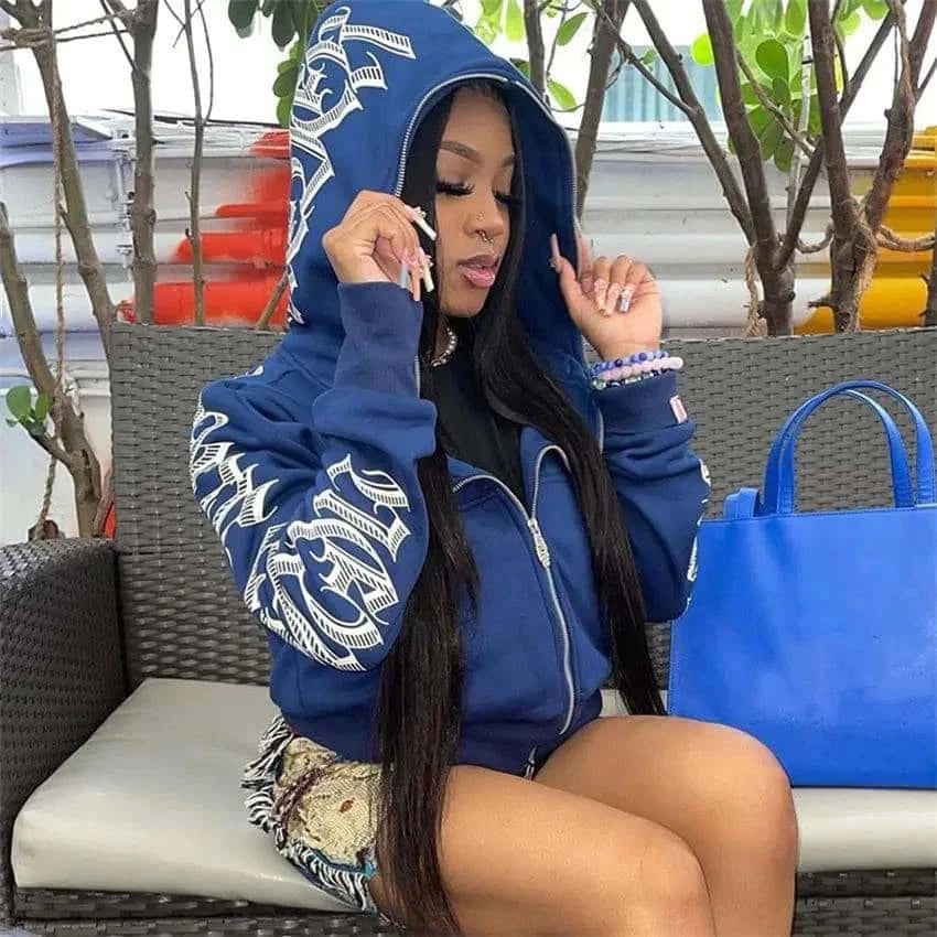Angel Print Hooded Jacket - Di Supremo