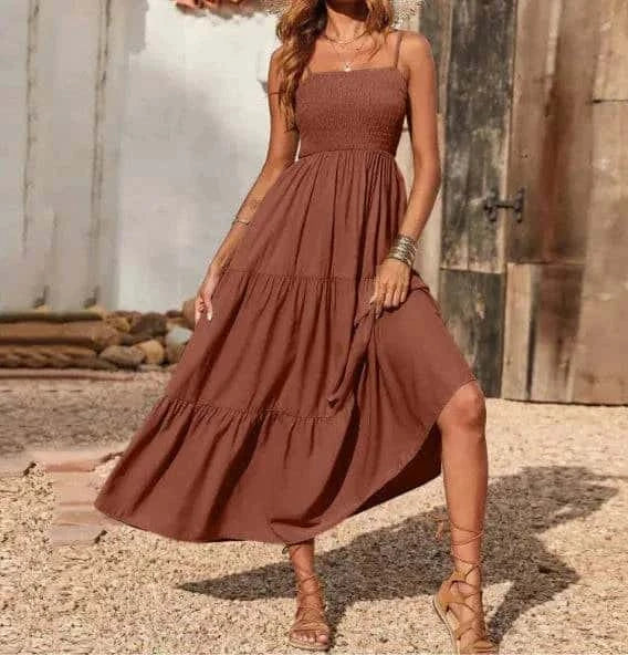 multi-layer chiffon swing dress