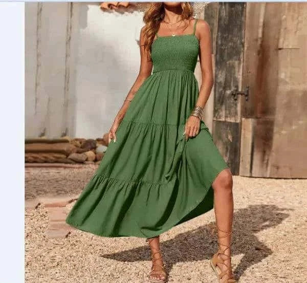 multi-layer chiffon swing dress