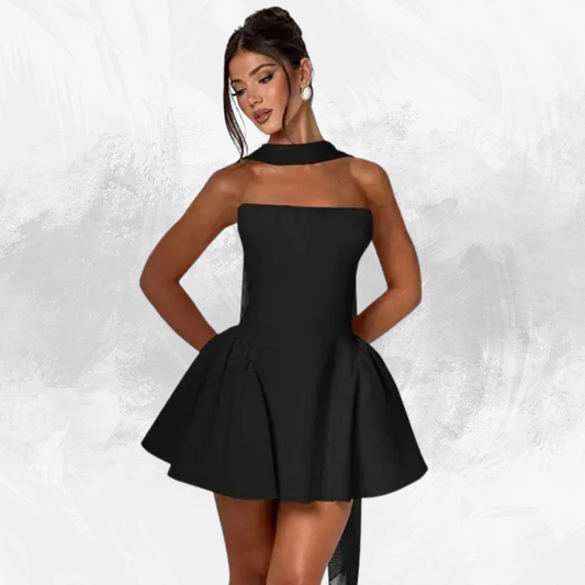 Sexy Tube Top Dress With Back Zipper Short Dress - Di Supremo