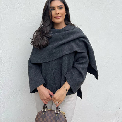 Women's Loose Casual Cape Knitted Sweater Coat - Di Supremo