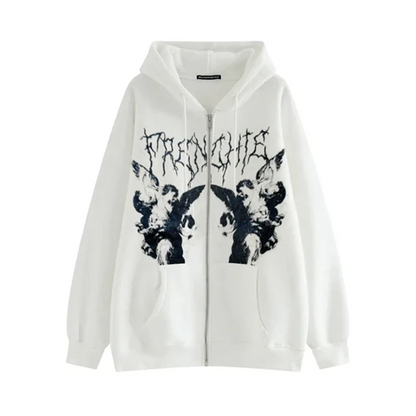Angel Print Hooded Jacket - Di Supremo