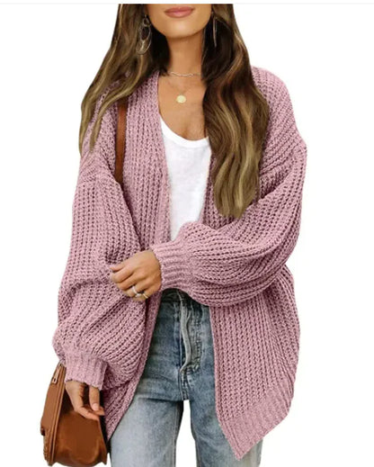 Loose Retro Sweater Coat Women's Mid-length Knitted Cardigan - Di Supremo