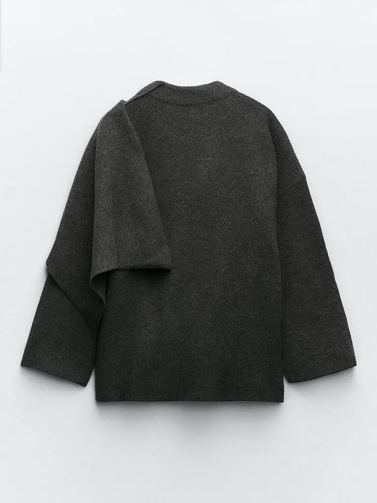 Elegant Knitted Cape Coat - Di Supremo