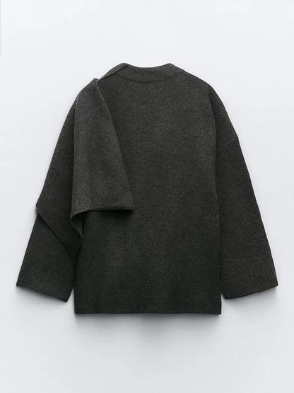 Elegant Knitted Cape Coat - Di Supremo