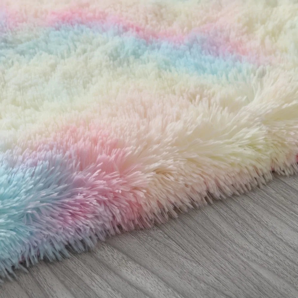 colorful shaggy soft fluffy plush carpet
